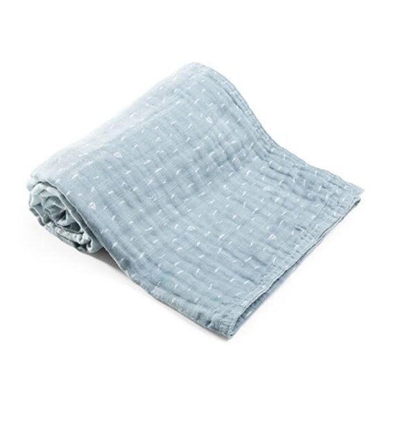 Stokke Teppe Muslin Cotton Blue Slate Sea