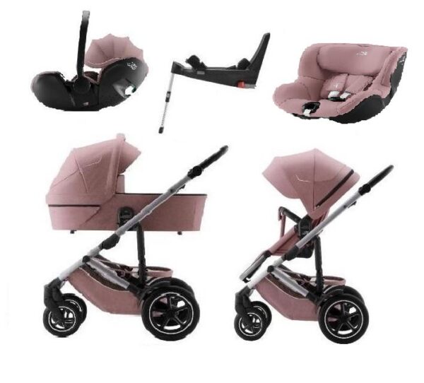 Britax Smile 5Z, Travelsystem 5i1,Vogn+Liggedel+BabySafe Pro+Dualfix 5Z+base - Dusty Rose