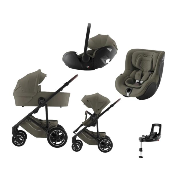 Britax Smile 5Z, Travelsystem 5i1,Vogn+Liggedel+BabySafe Pro+Dualfix 5Z+base - Urban Olive