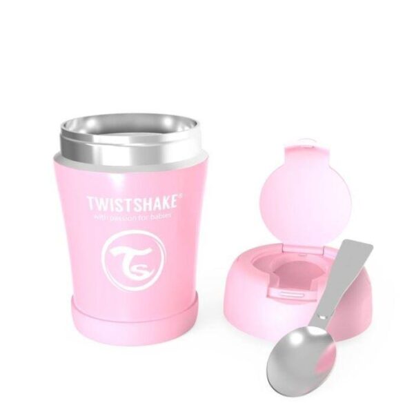 Twistshake Matbeholder Isolert  350ml Rosa