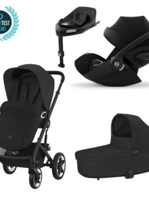 Home new Cybex, Barnevogn, Talos S Lux, Travelsystem, inkl. Cloud G Bilstol + Base G – Moon Black