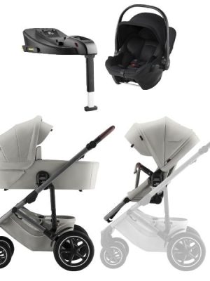 Home new Britax, Barnevogn, Smile 5Z inkl. Liggedel, Bilstol og Base – Linen Grey – Lux