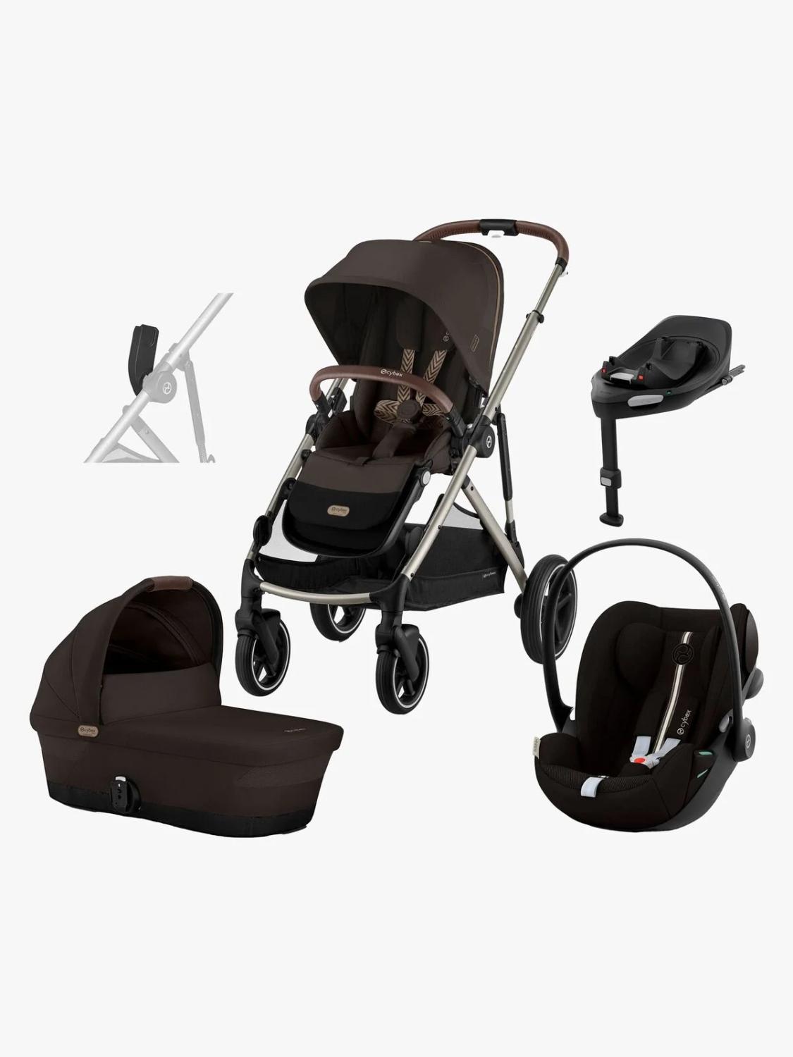 80uQjx_1767189298_35405_0_0_pck.jpg cybex, e gazelle s, søskenvogn inkl. gazelle s cot + cloud g & base – chocolate brown/taupe