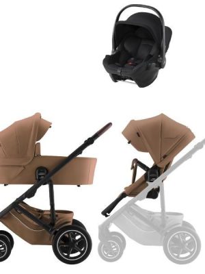 britax, vognpakke, smile 5z inkl. baby safe core babybilstol – warm caramel – lux