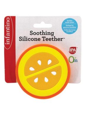 infantino biteleke i silikon – appelsin