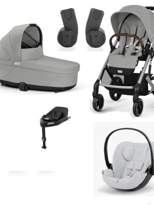 Home new Cybex Balios S Lux Barnevogn, Stone Grey + Cloud G Bilstol+G Base
