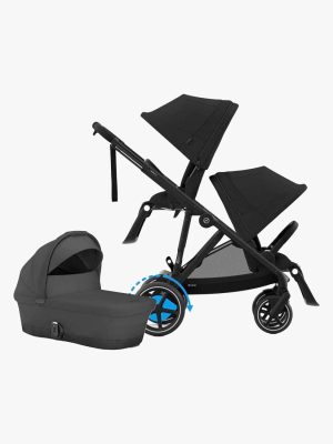 cybex e gazelle s søskenvogn inkl. liggedel, moon black/black