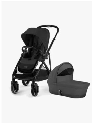 cybex gazelle s søskenvogn inkl. gazelle s cot – moon black/black