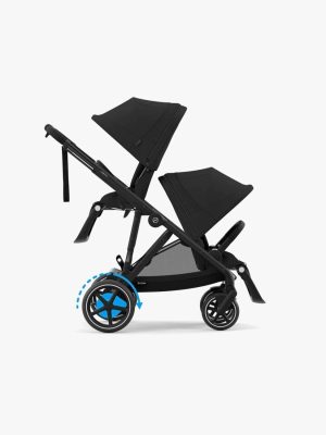 cybex e gazelle s søskenvogn, moon black/black