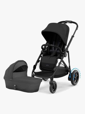 cybex, e gazelle s, søsken /tvillingvogn inkl. gazelle s cot – moon black/black