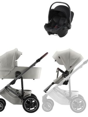 britax, vognpakke, smile 5z inkl. baby safe core babybilstol – linen grey – lux