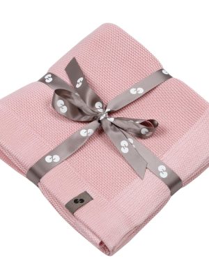 nordbaby strikket bambusteppe 100×80 cm – bambi candy pink