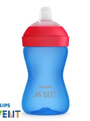 phillips avent, my grippy tutekopp 300 ml, blå/rød