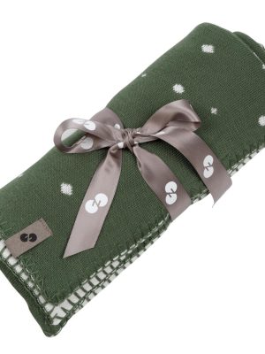 knitted blanket blanki 80x100cm grønn