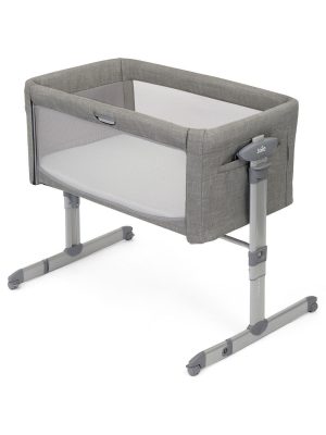 bedside crib, joie roomie glide, foggy gray