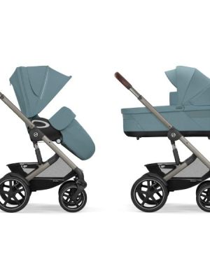 cybex, barnevogn, talos s lux duo – stormy blue