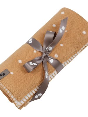 knitted blanket blanki 80x100cm gul