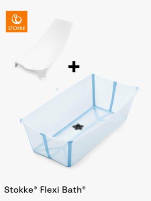 stokke® flexi bath® badekar x large sett med nyfødtstøtte ocean blue