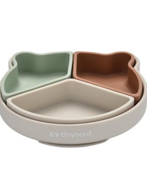 tinynord delt tallerken – mindre søl, mer mestring, beige/mint/rust