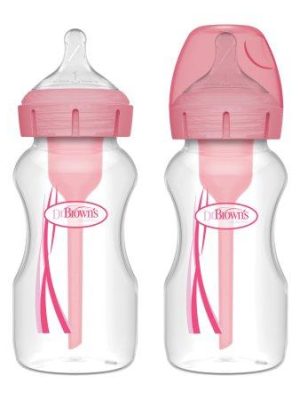 dr.brown, option+ wideneck bottle 270mlx2 , rosa
