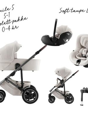 britax smile 5z 5 i 1 travel system – komplett løsning fra nyfødt til ca. 4 år soft taupe