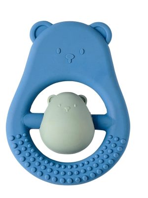 nattou mother & child rattle blå