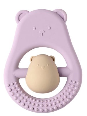 nattou mother & child rattle rosa