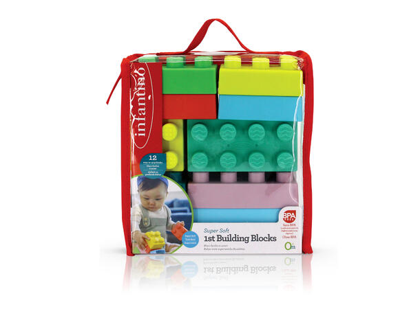 Infantino Supermyke byggeklosser, 12 stk.